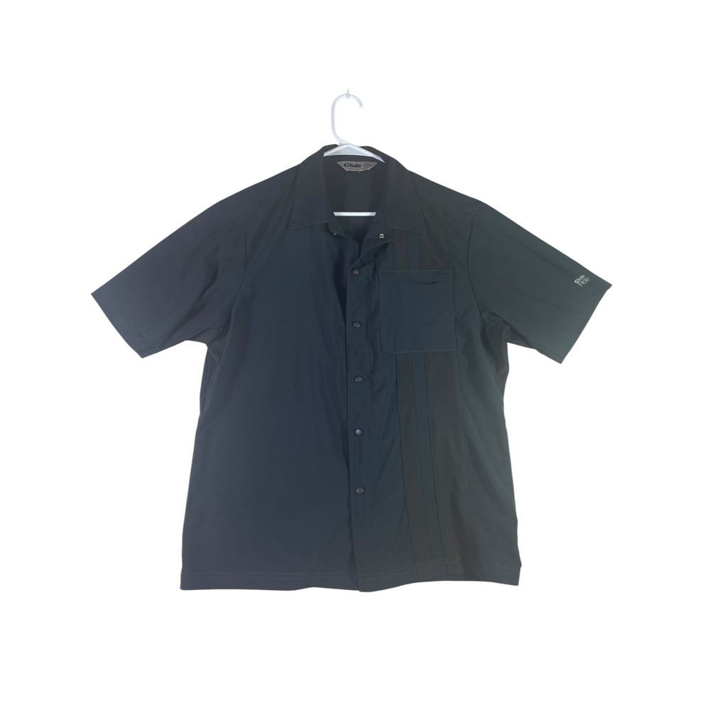 Club Ride Apparel Cycling Shirt Mens Medium Navy Blue Mesh Detail Snap Up